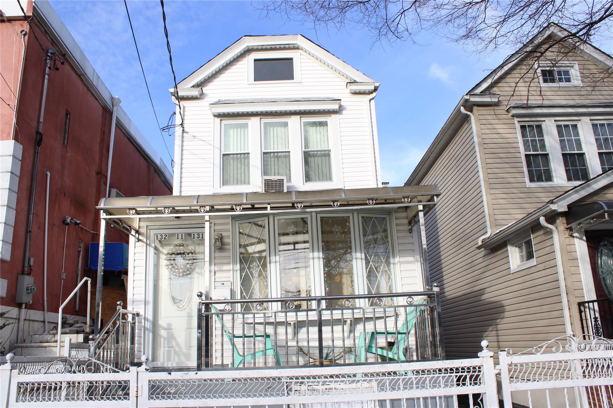 a front view of a house