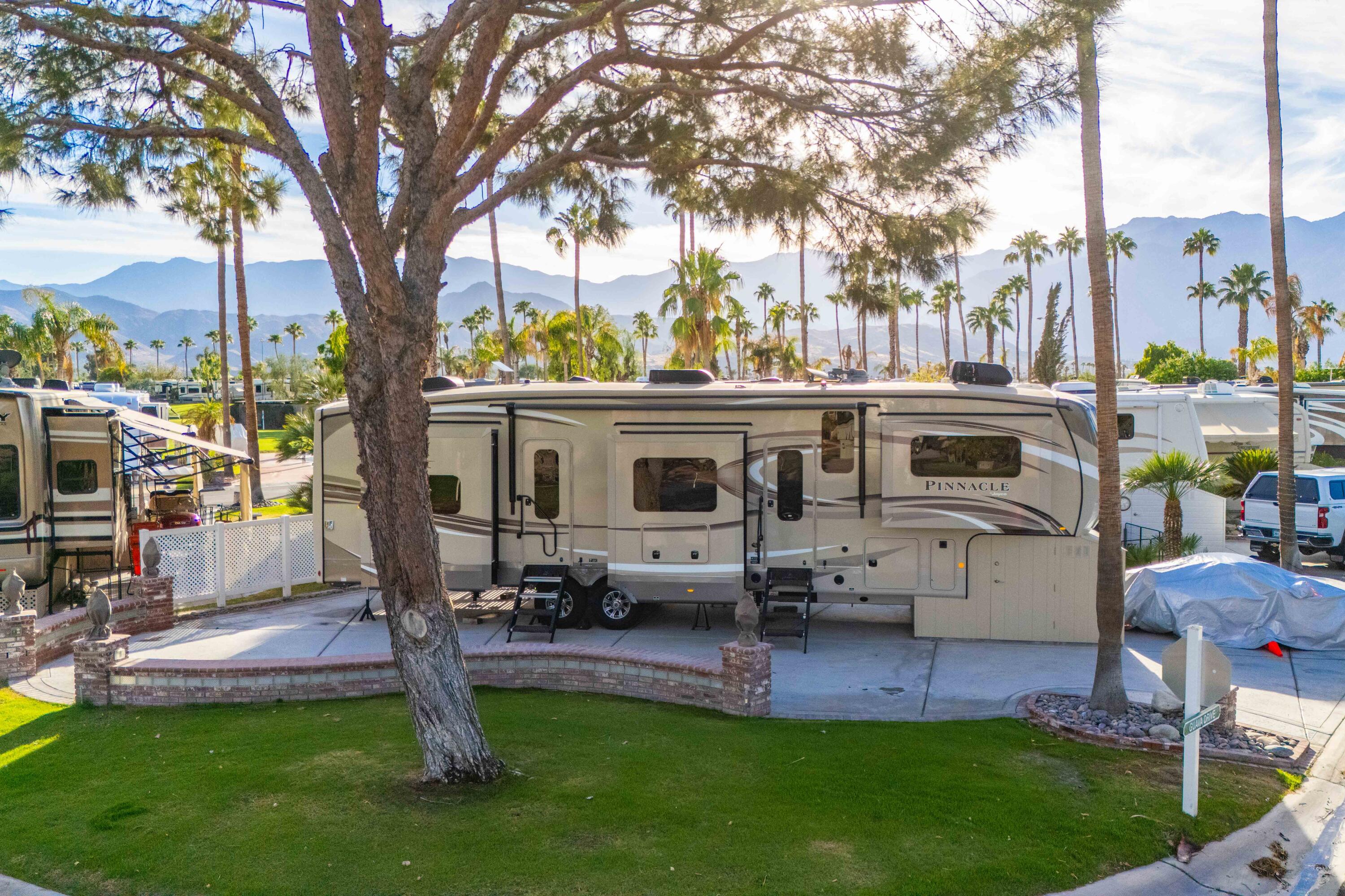 a view of a backyard with a patio