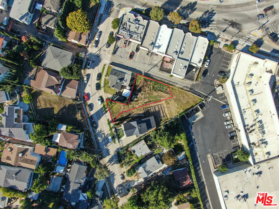 an aerial view of a houses