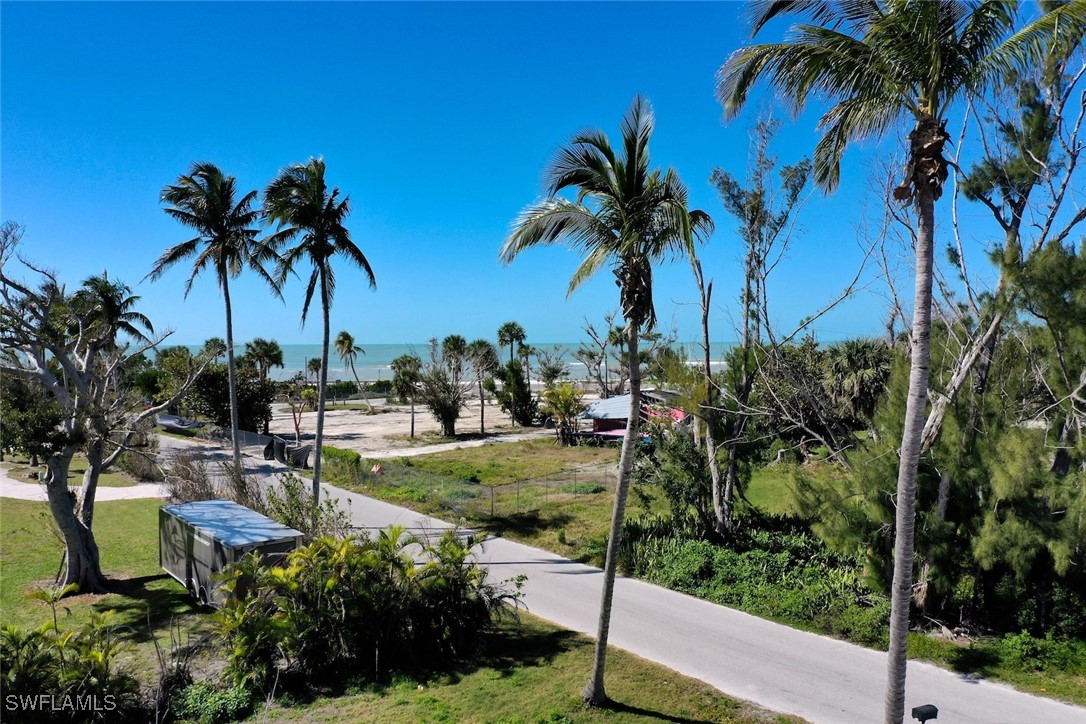 a view of a backyard