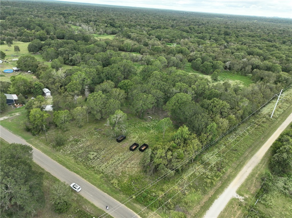 a view of a green field with lots of bushes