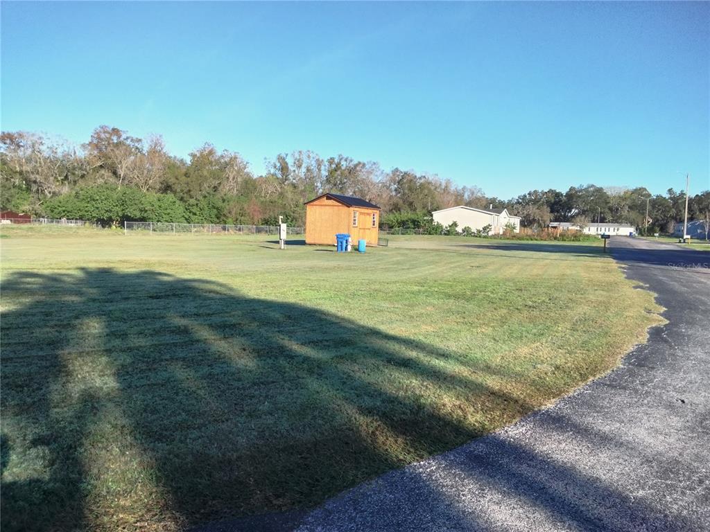 a big yard with lots of green space and deers