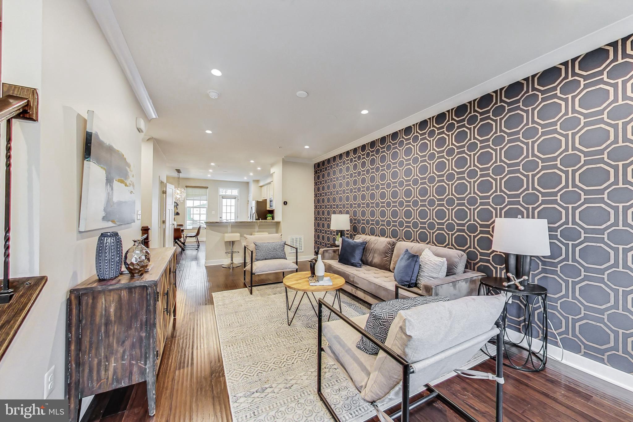 a living room with furniture and a couch