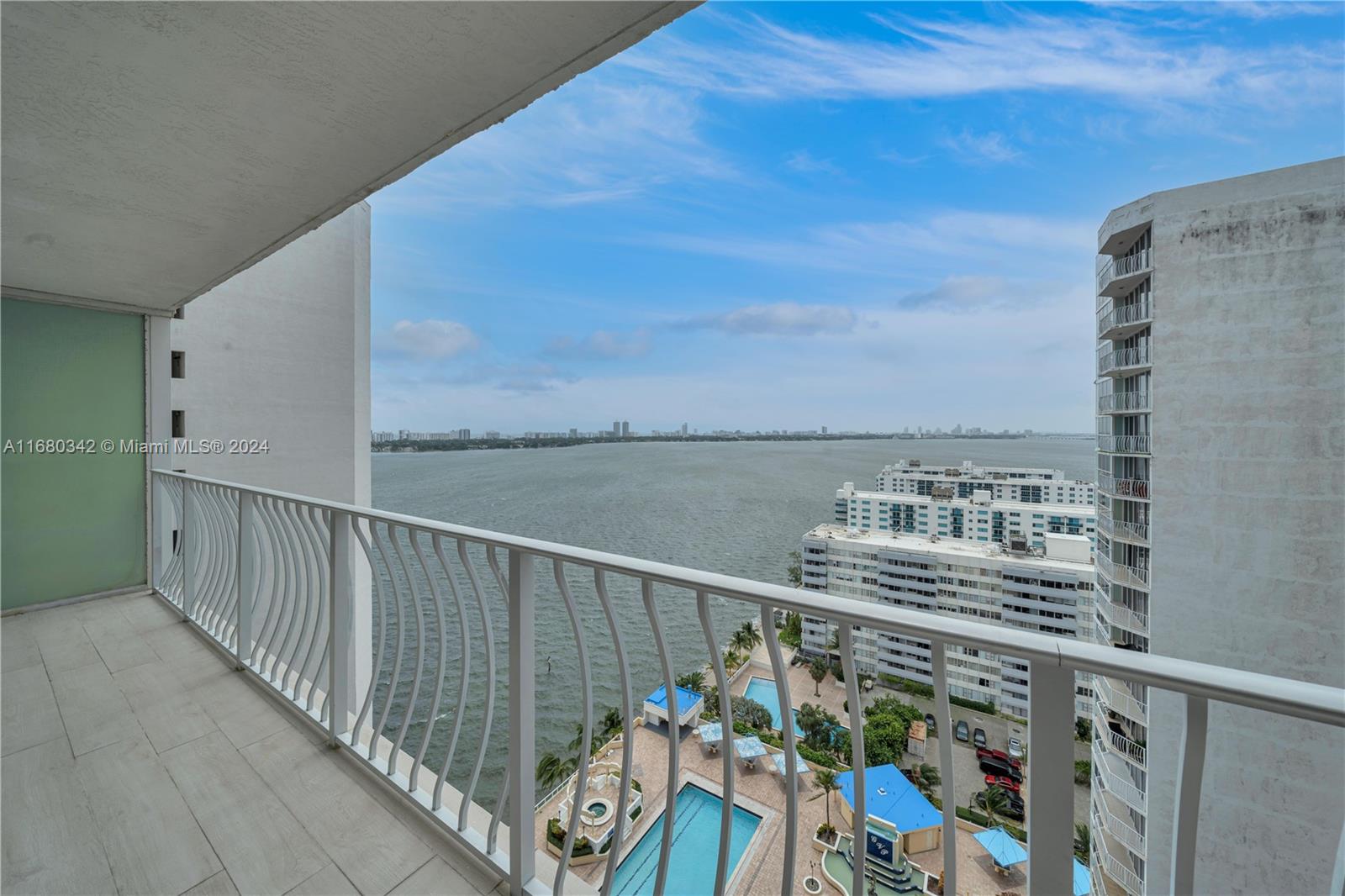 a view of ocean from a balcony