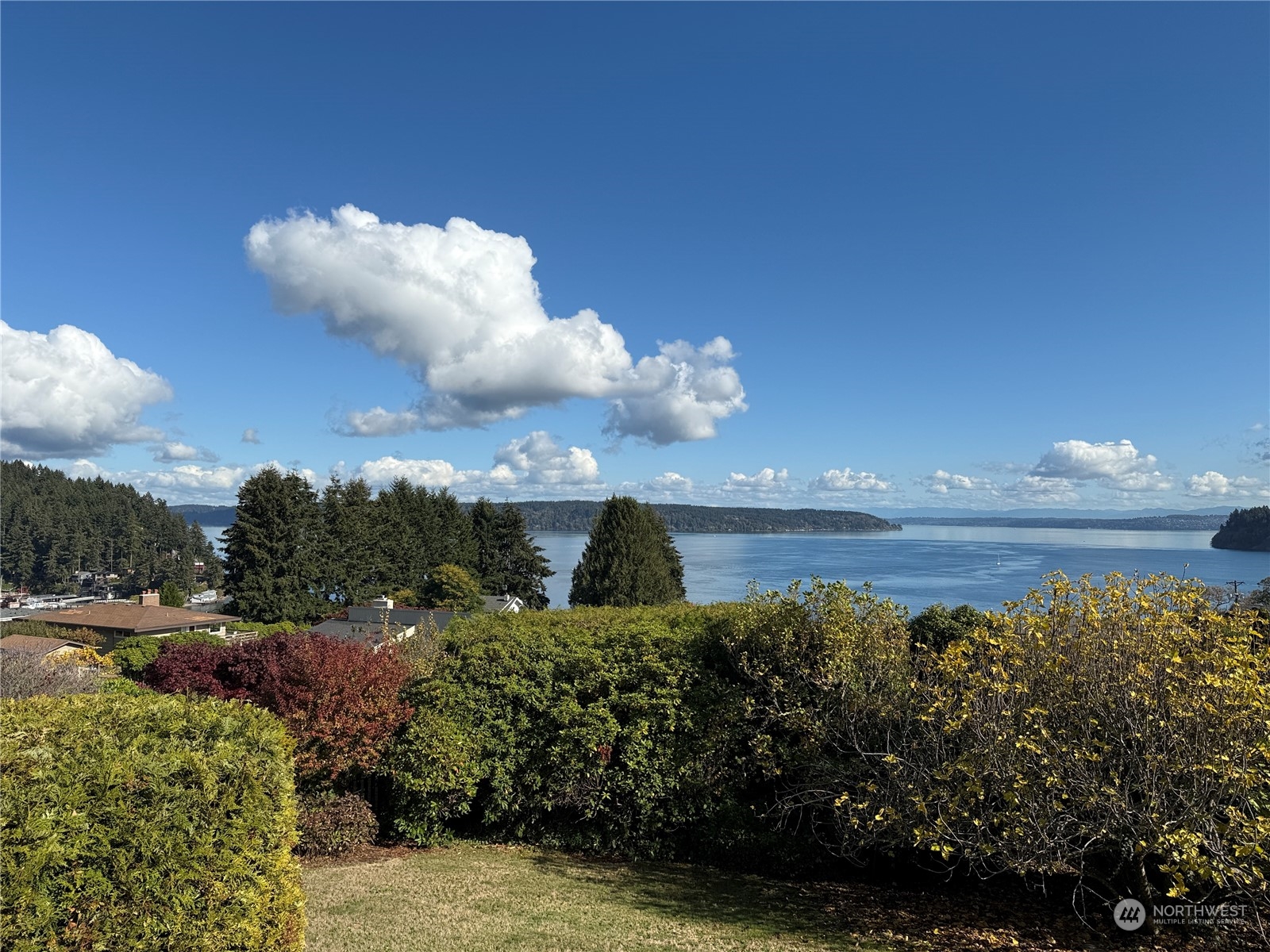 a view of a lake with outdoor space