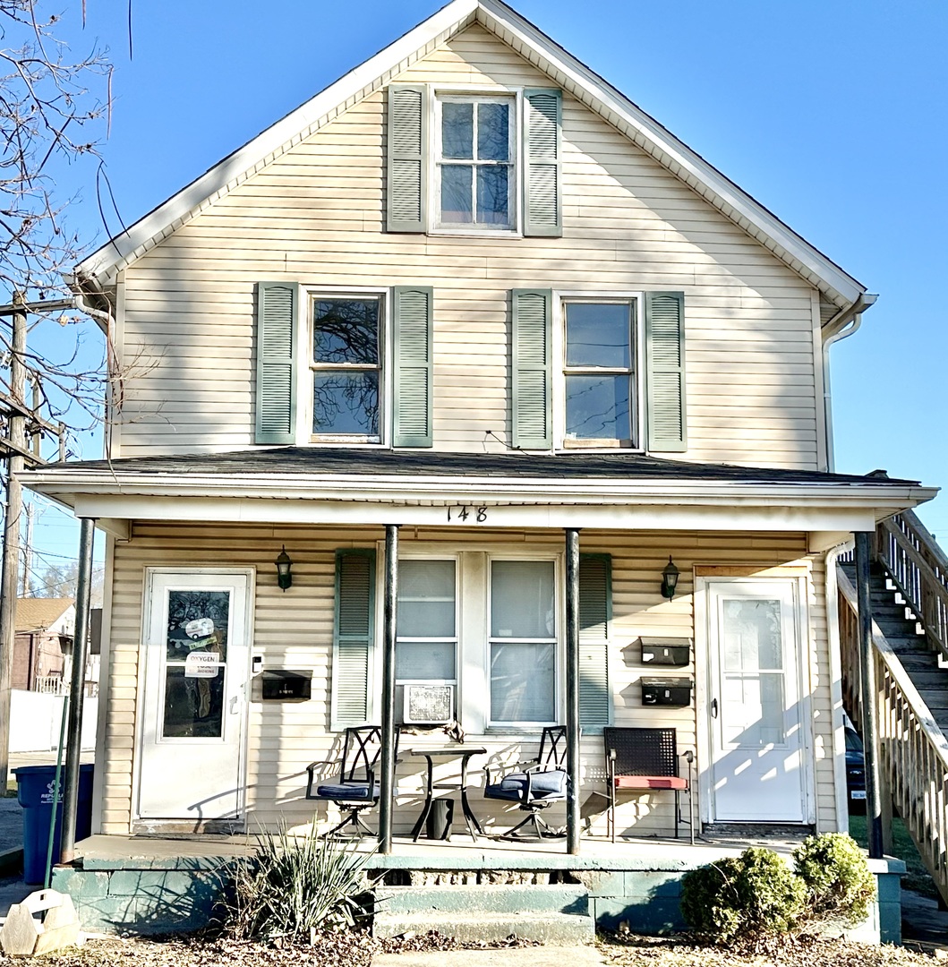 a front view of a house