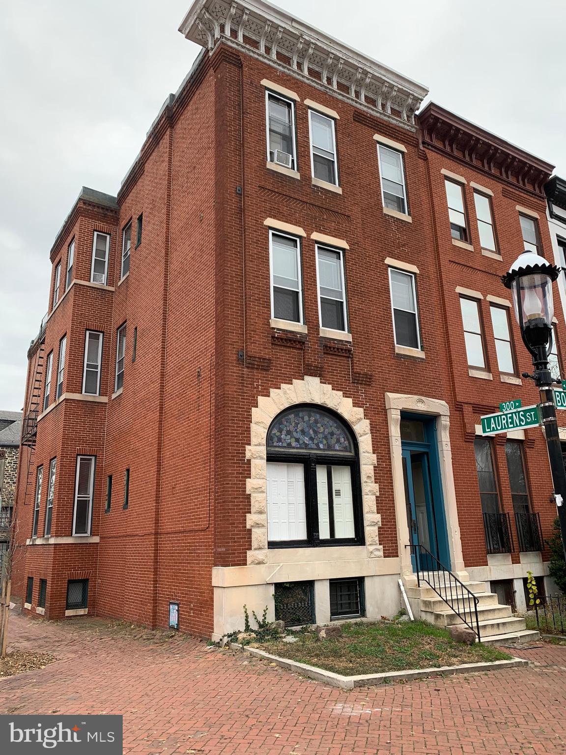 a front view of a building