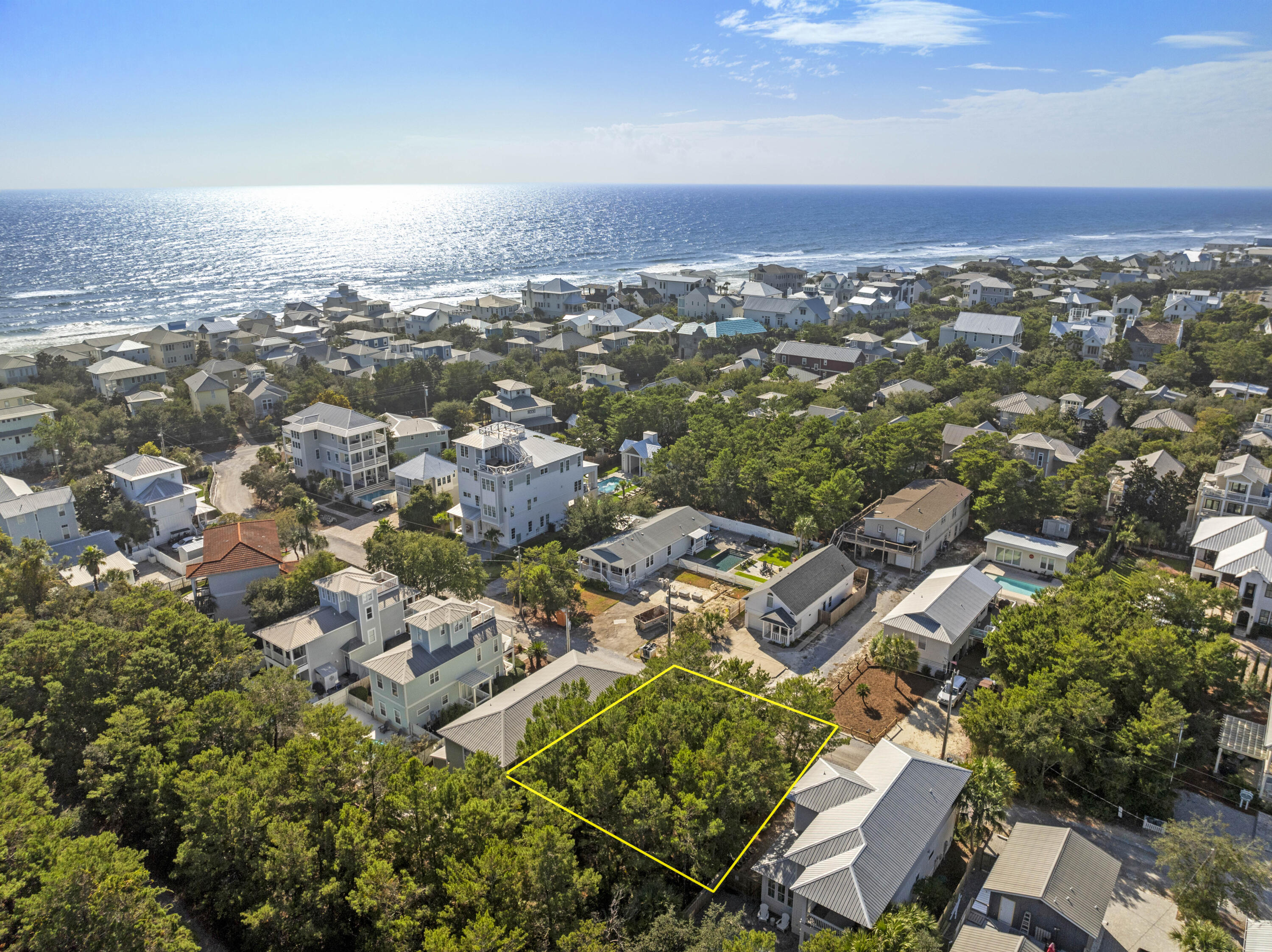 an aerial view of multiple house