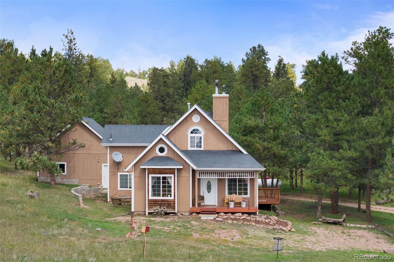 front view of a house with a yard