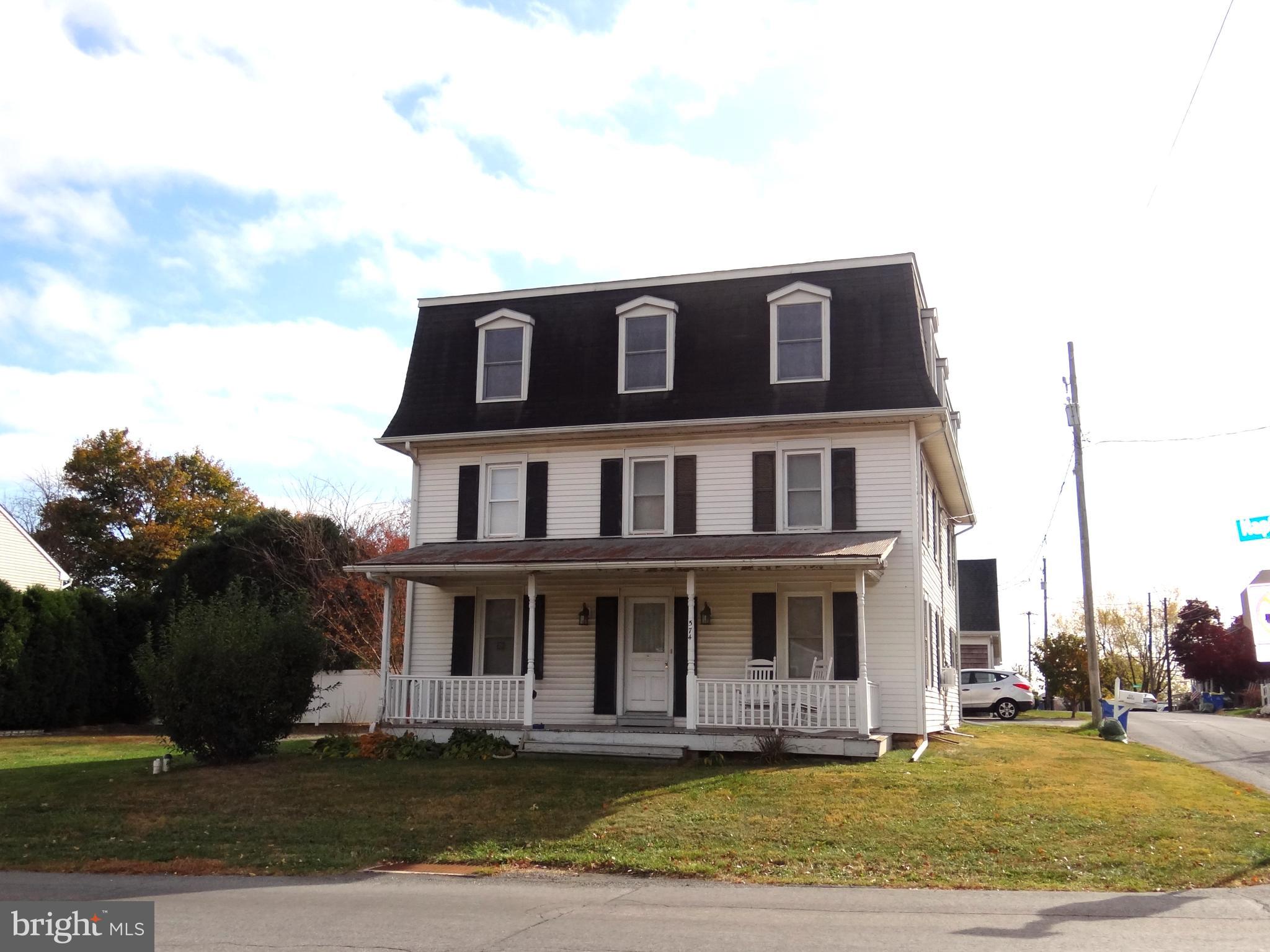 a front view of residential houses