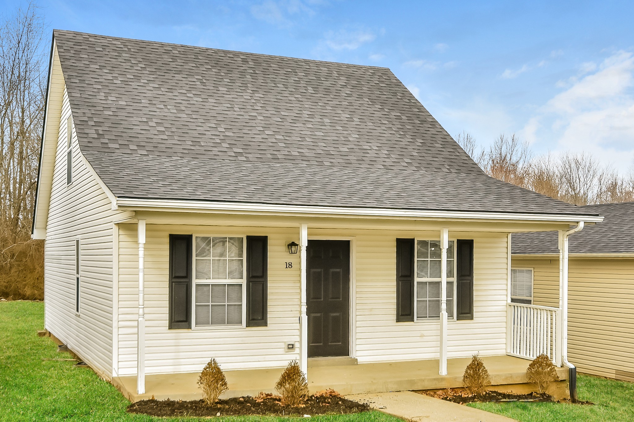 a front view of a house