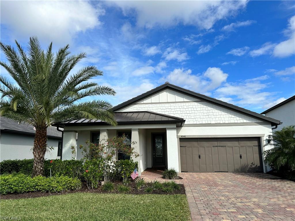 View of front of home with a garage