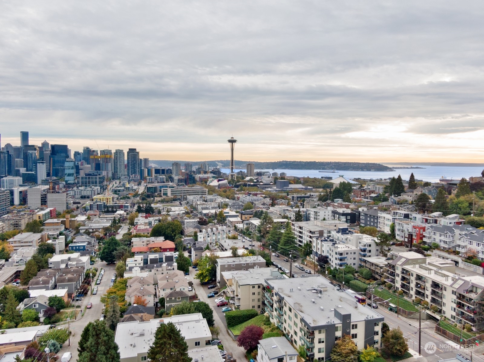 an aerial view of a city