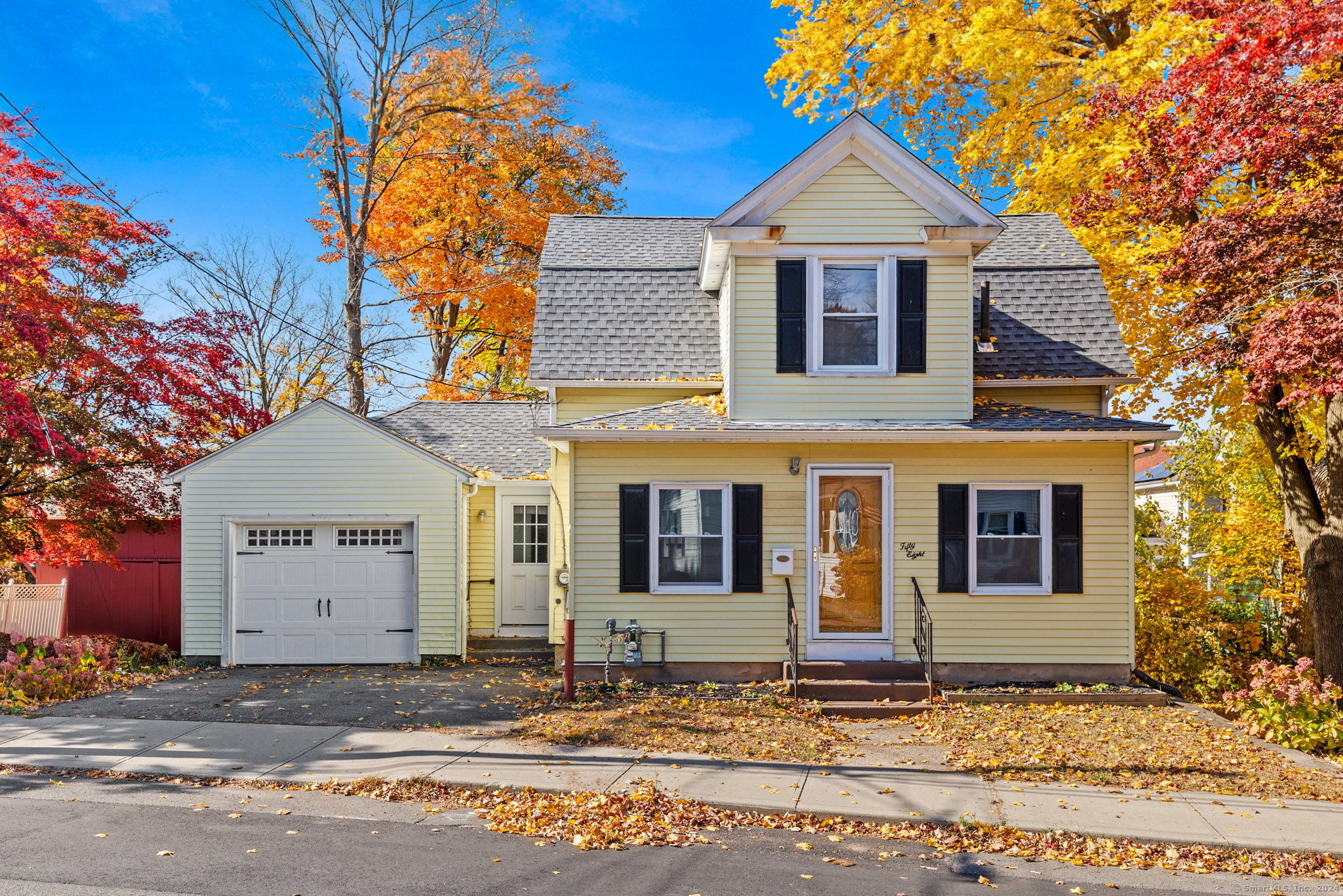 a front view of a house