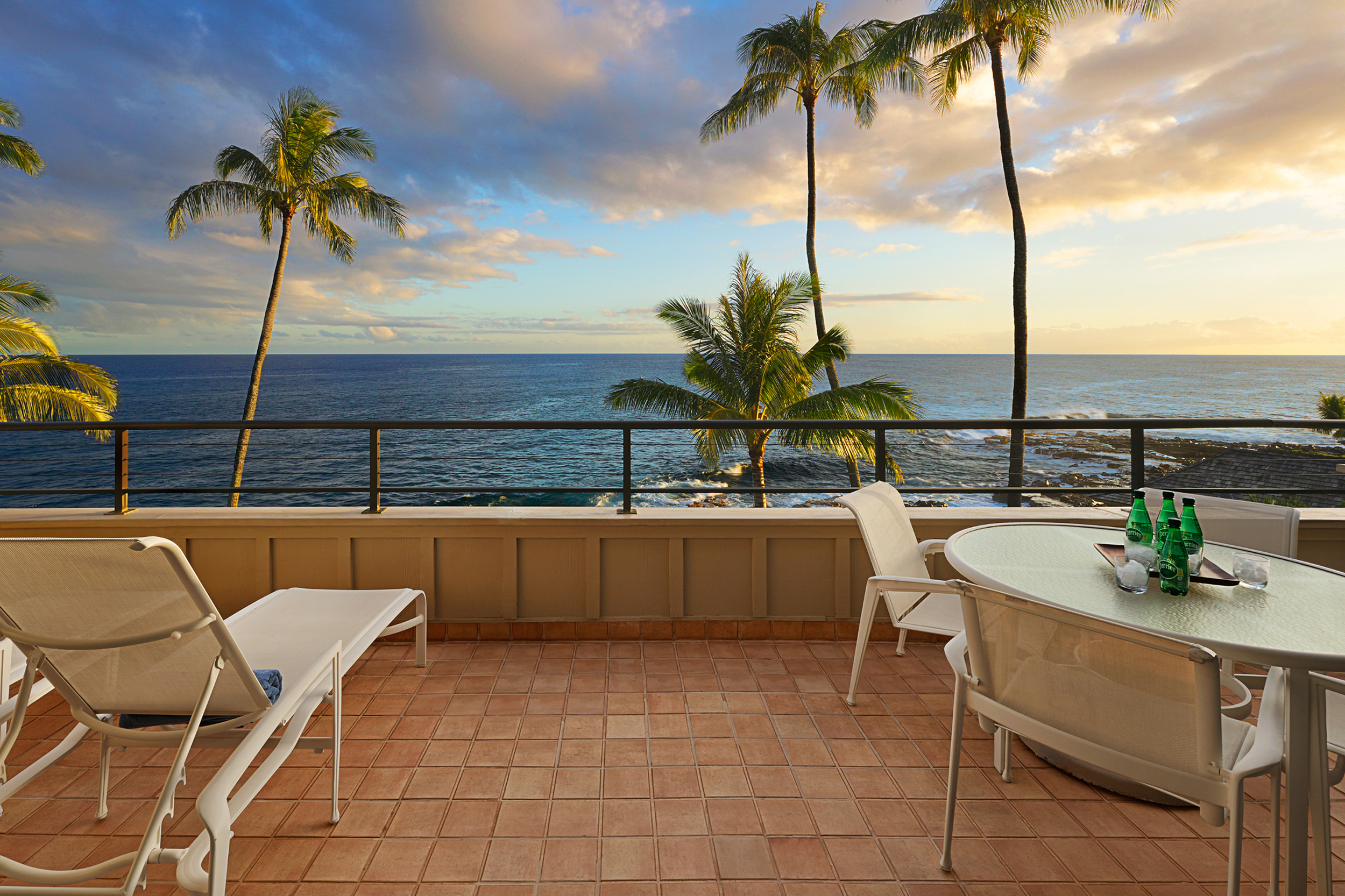 a view of a terrace with furniture