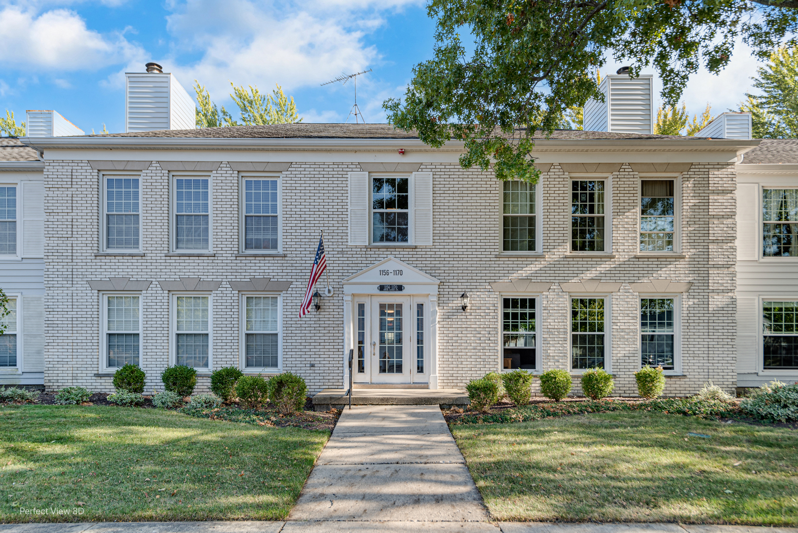 front view of a brick house