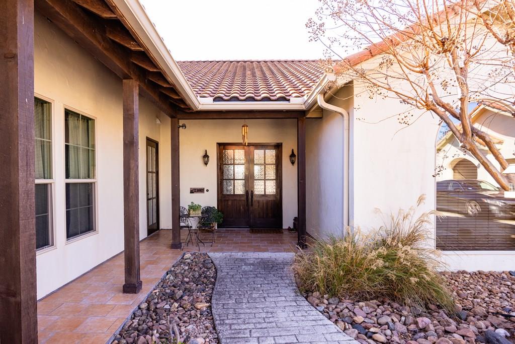 a view of a house with a patio