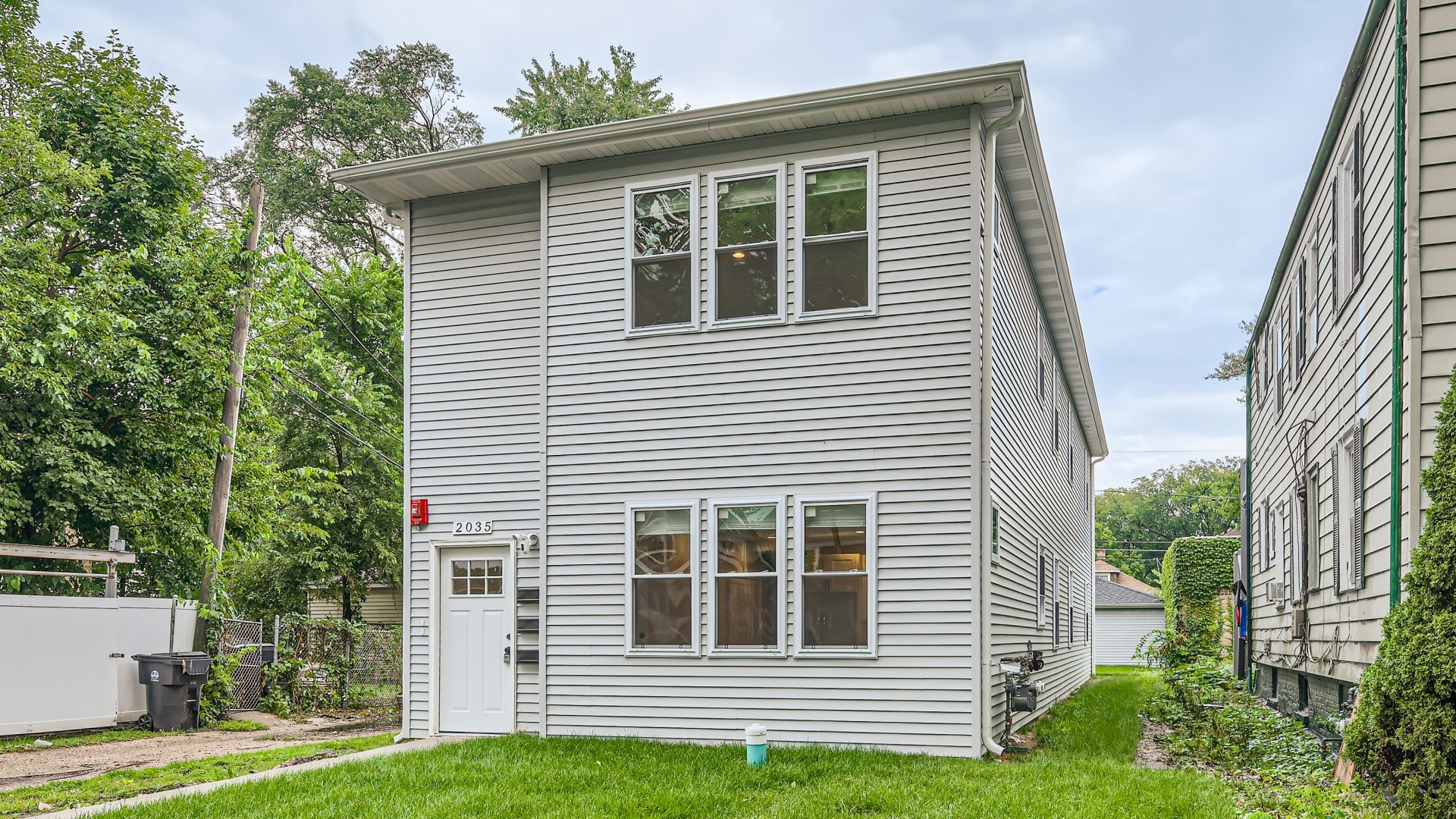 a house that has a window in front of it