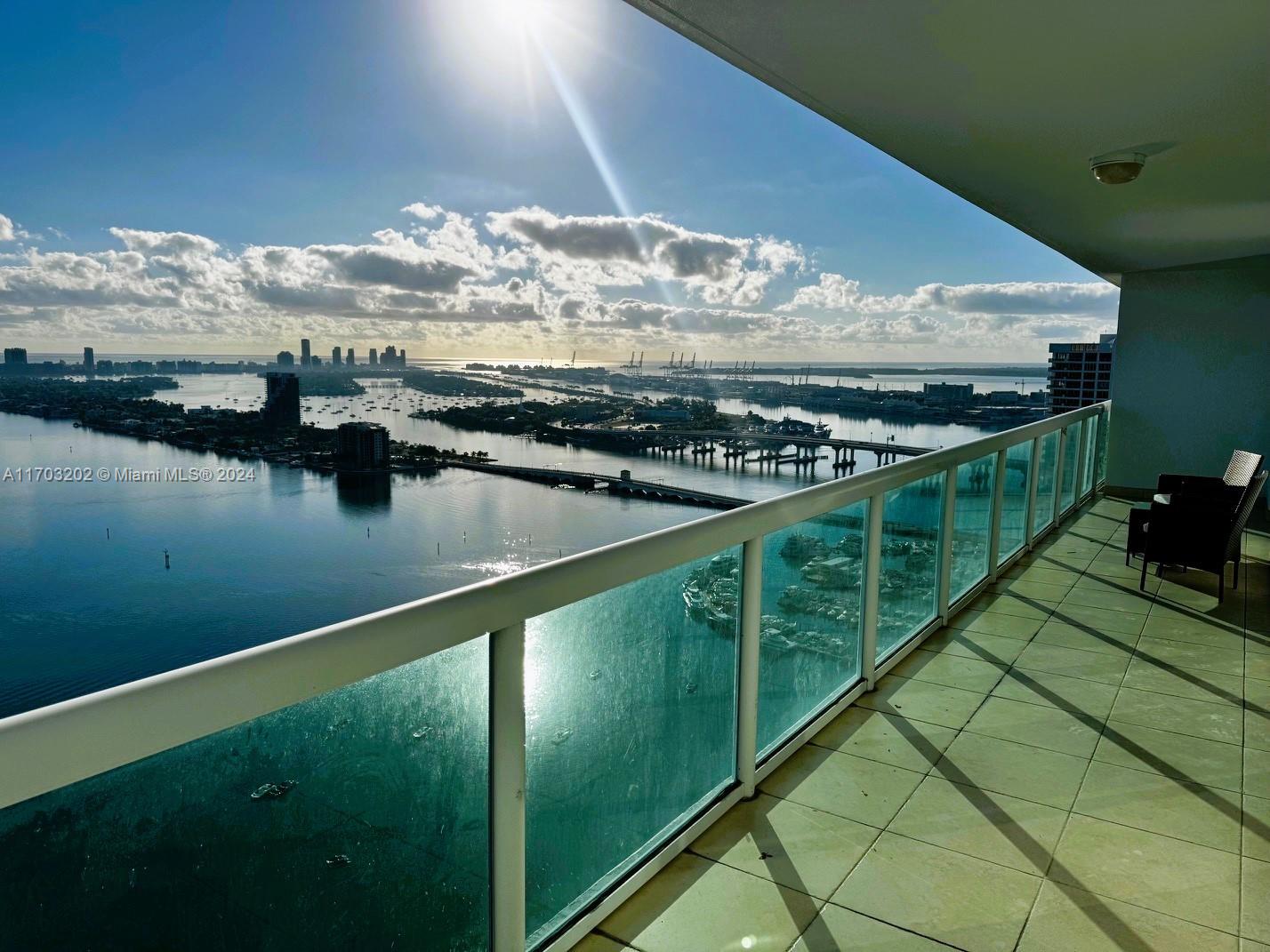 a view of a balcony with an outdoor space