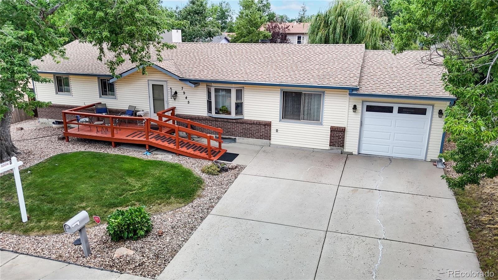 a house view with a garden space