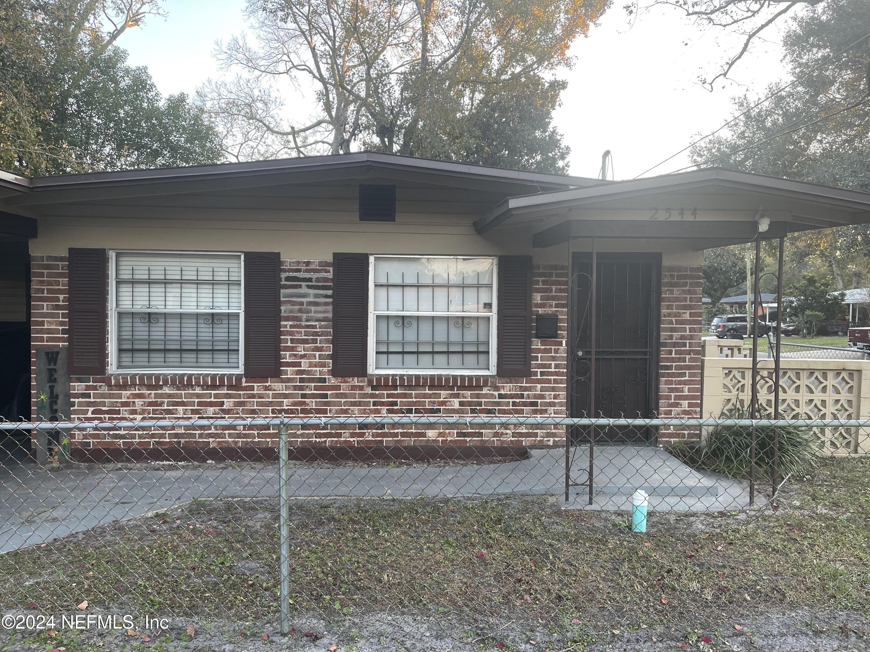 a front view of a house