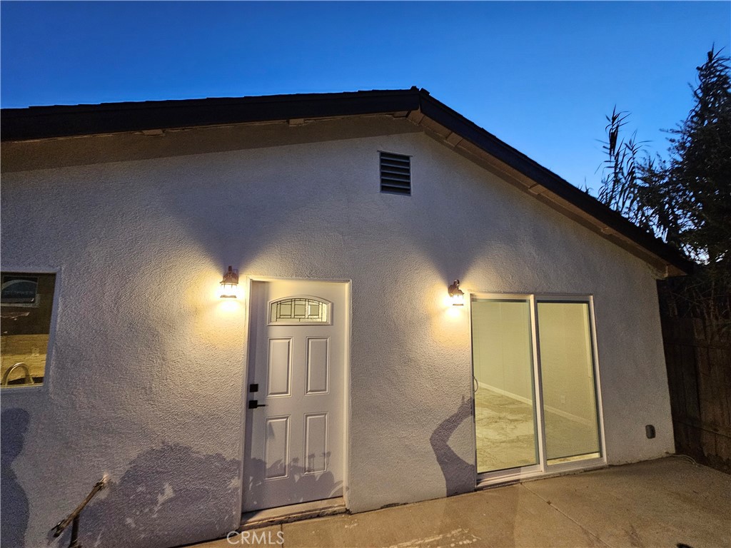 a view of a house with a door