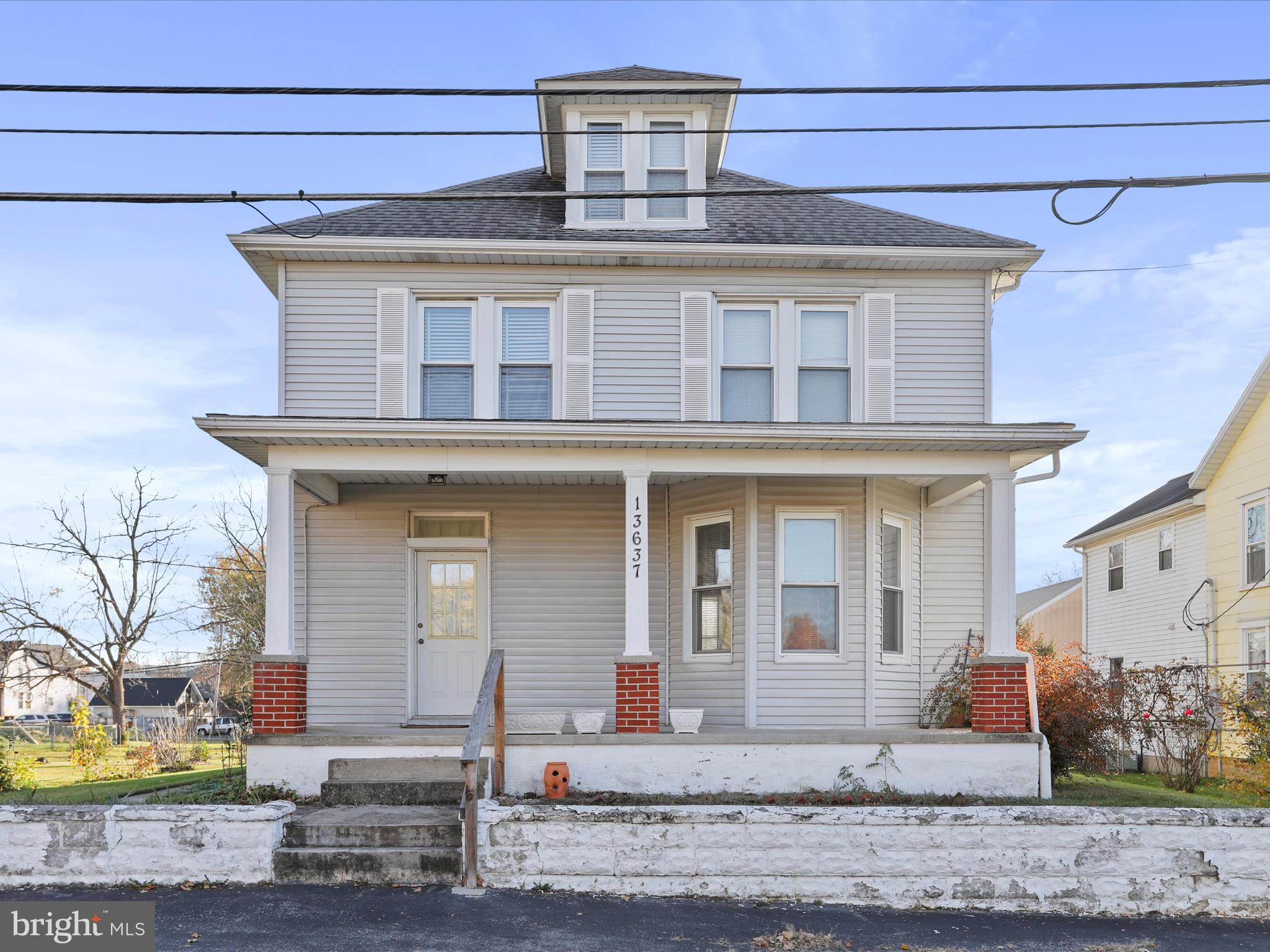 a front view of a house