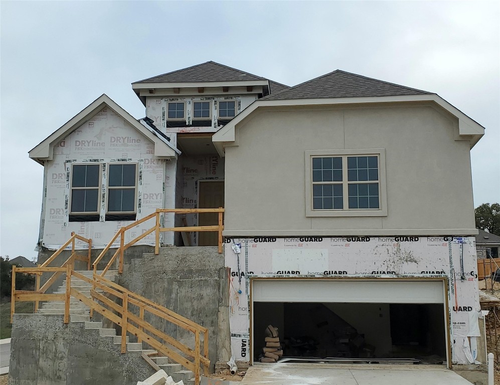 a front view of a house with balcony