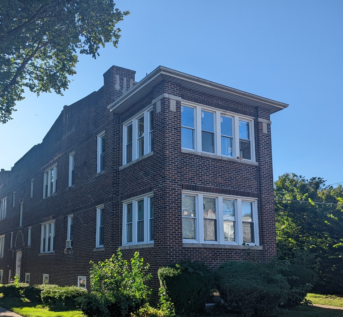 a front view of a building