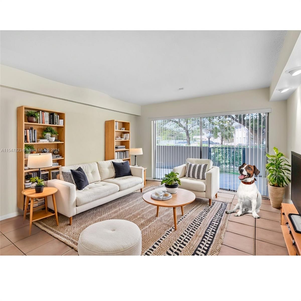 Living room with access to the large balcony