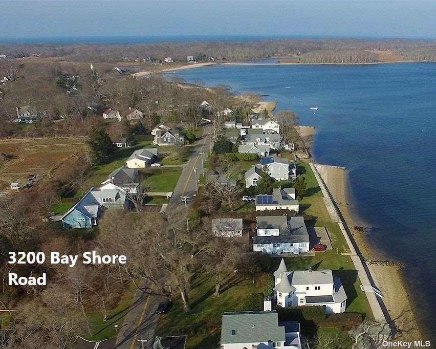 a view of a lake in middle of the town