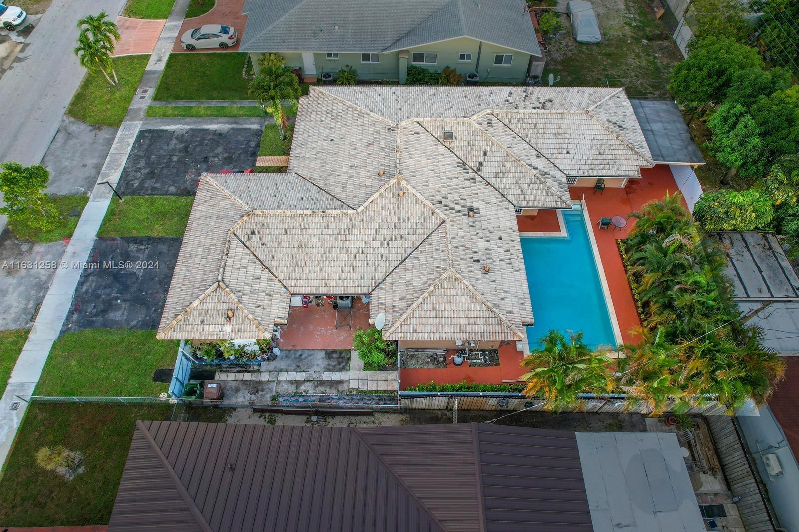 an aerial view of multiple house