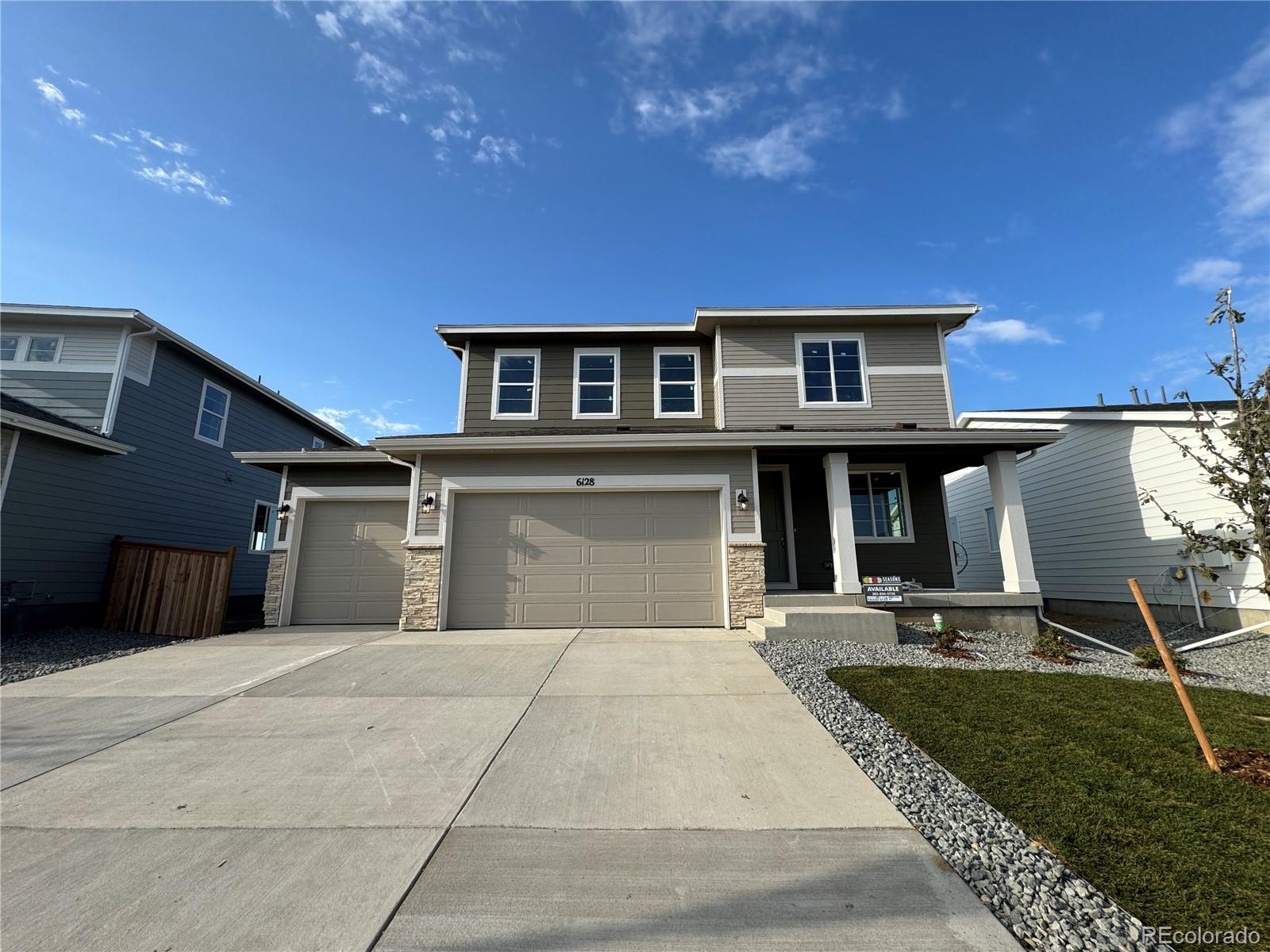 a front view of a house with entertaining space