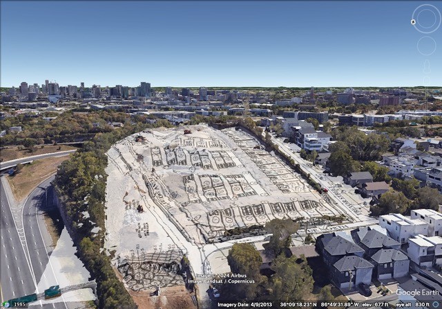 an aerial view of multiple house