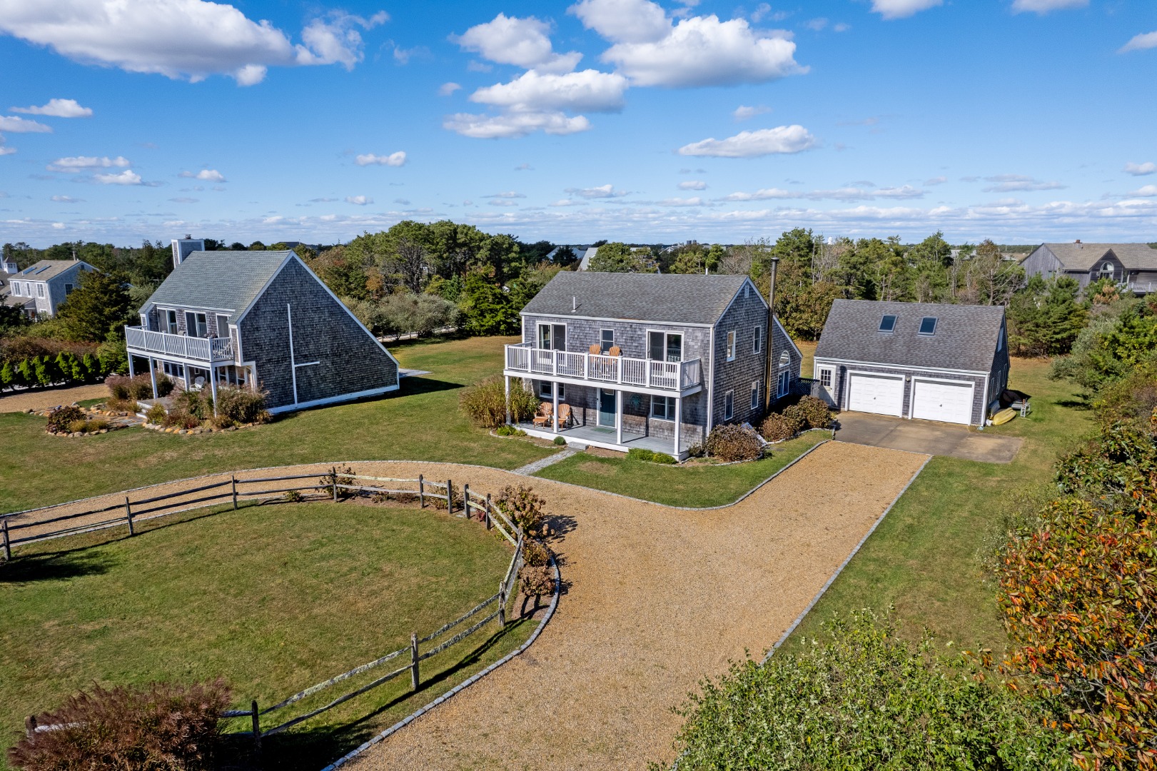 an aerial view of a house