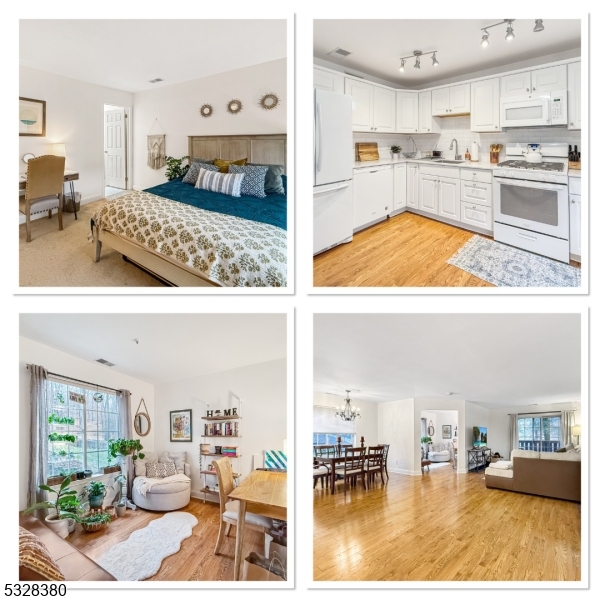 a view of kitchen with furniture and living room