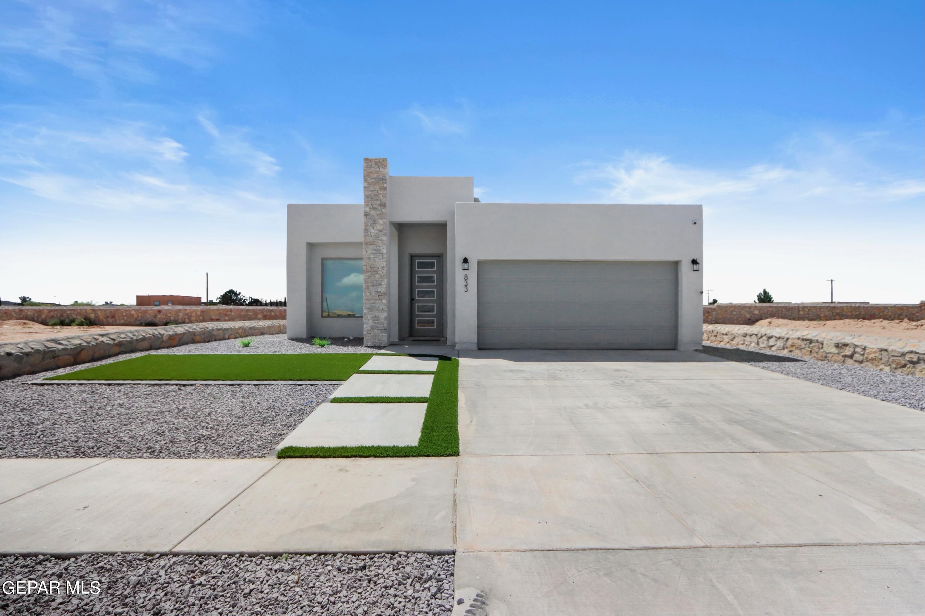 a view of outdoor space yard and garage