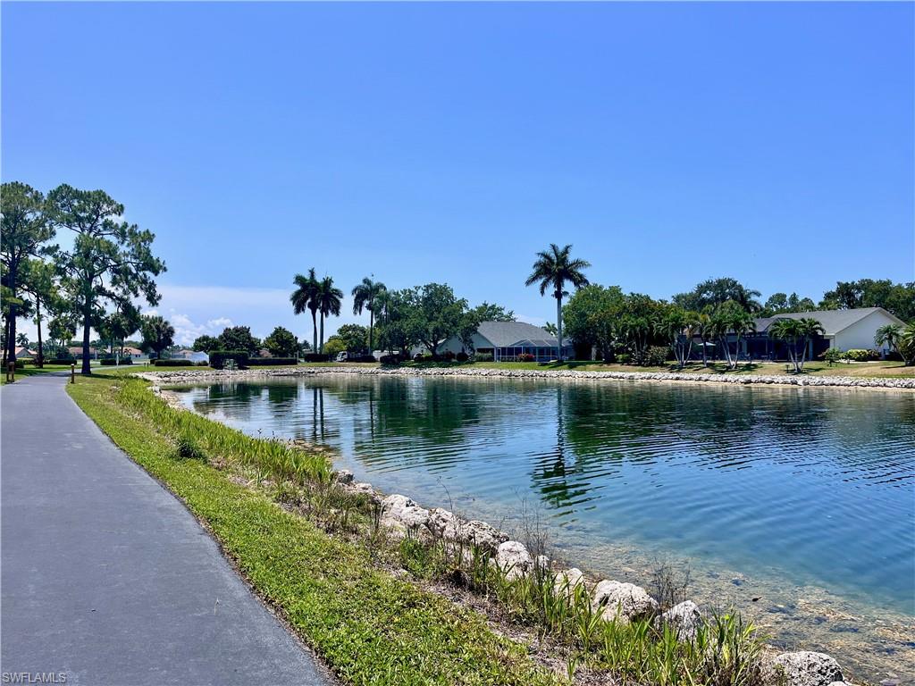 a view of a lake with houses