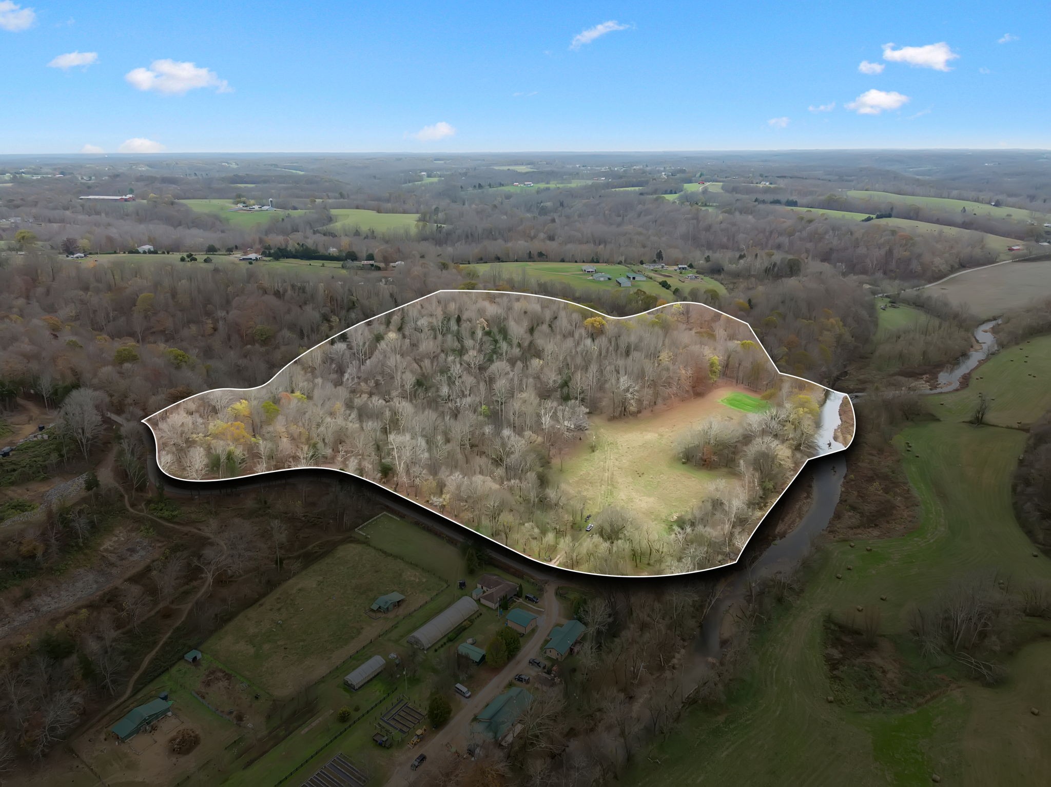 an aerial view of a house