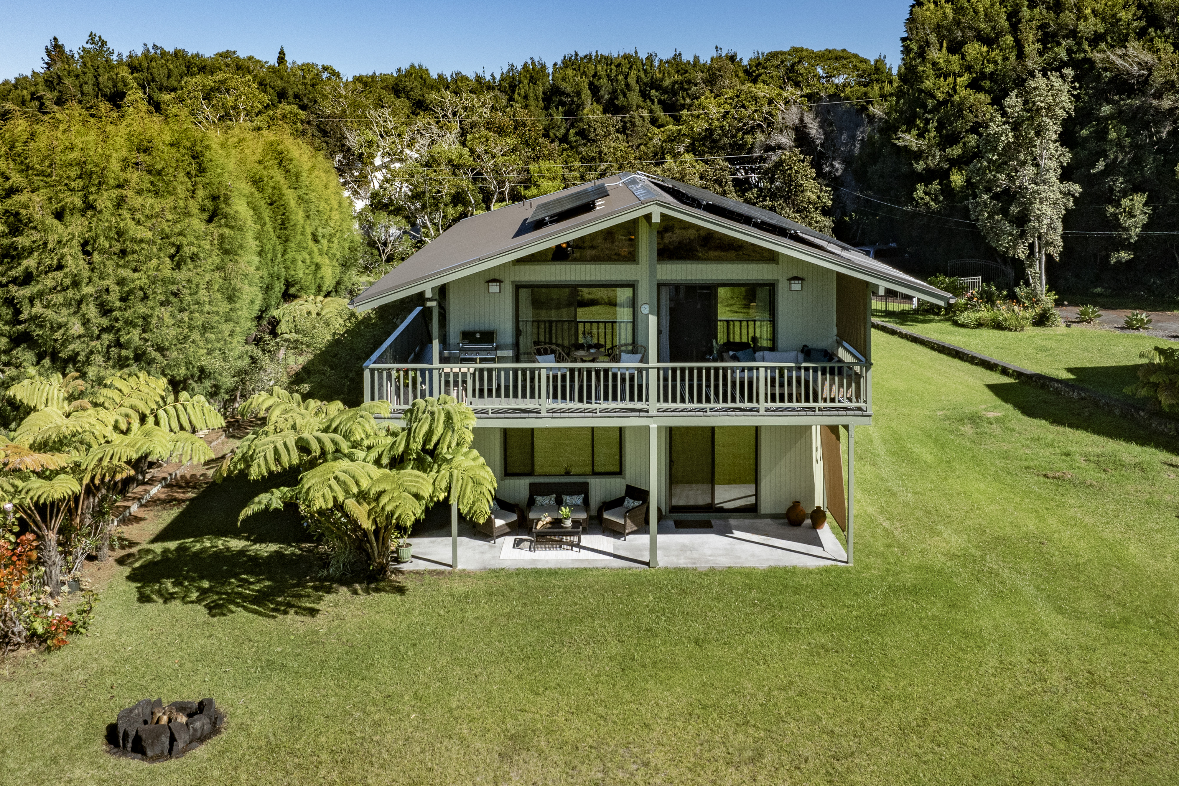 a house view with a garden space