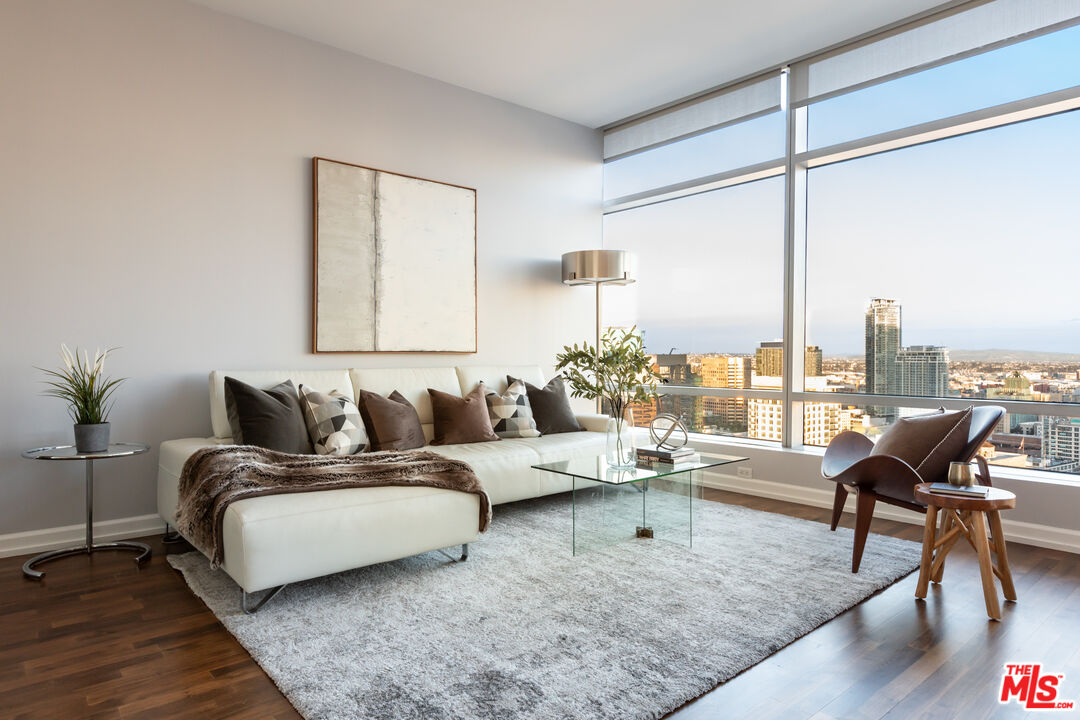 a living room with furniture