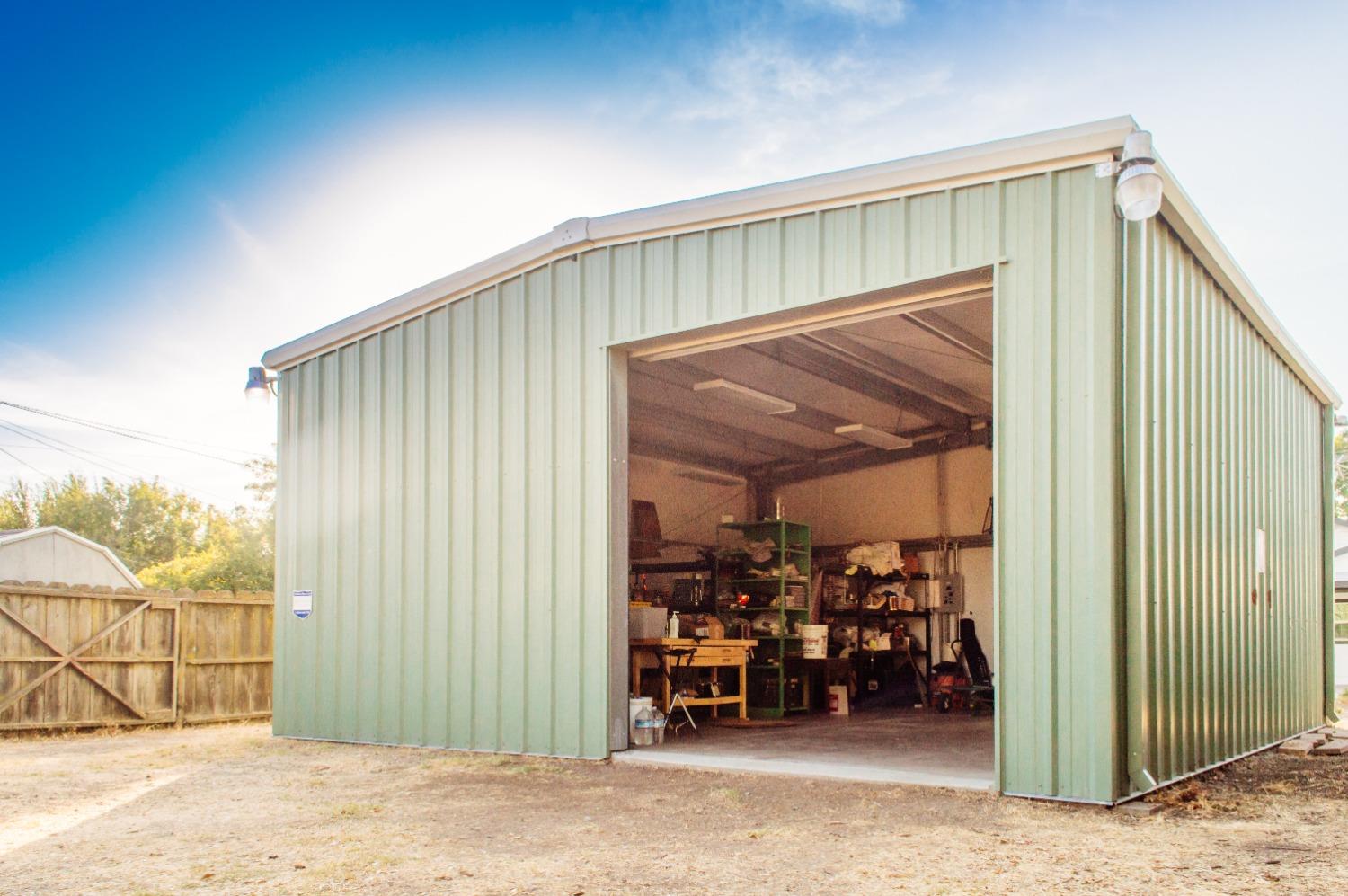 a view of a garage