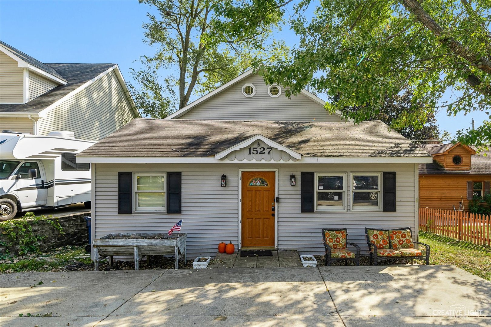 a view of a house with a patio