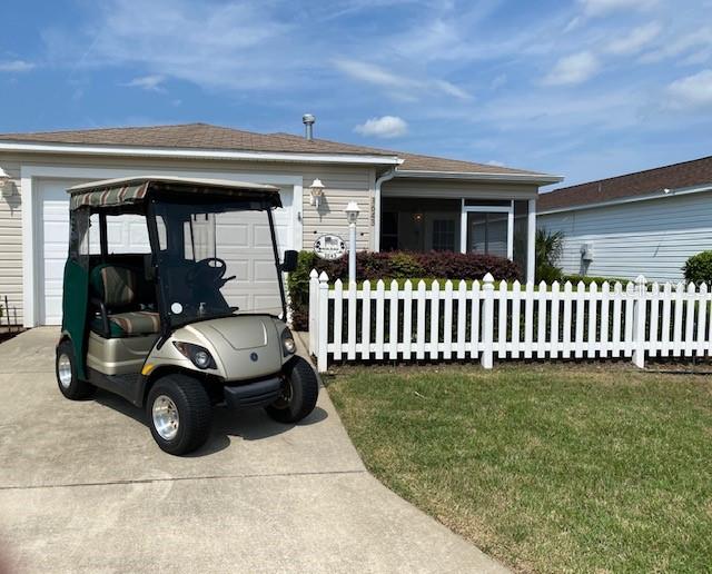 a car parked in front of a house