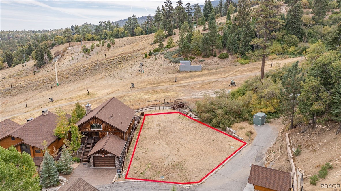 an aerial view of a house