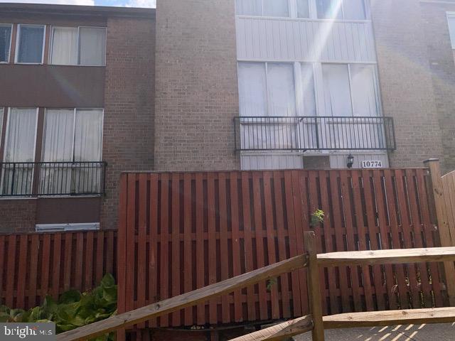 a view of wooden balcony