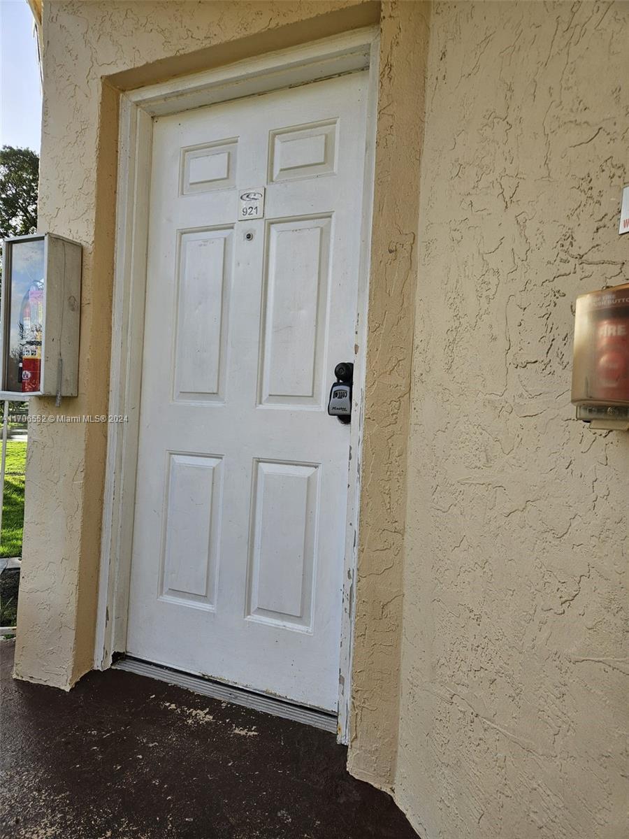 a view of a door in the house