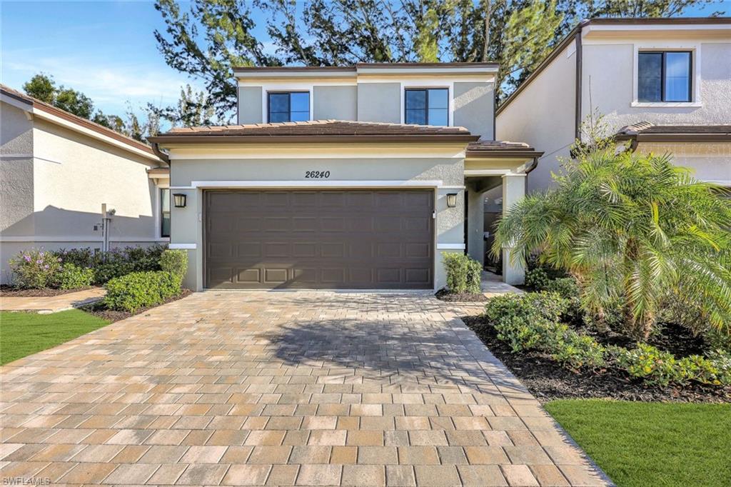 Front facade with a garage