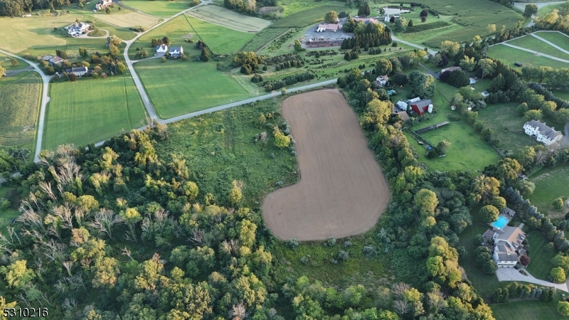 an aerial view of a house with a yard and lake view