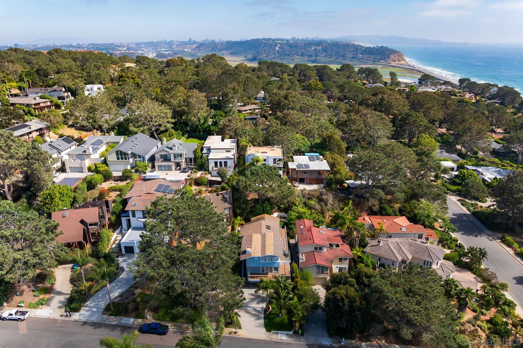 an aerial view of multiple house